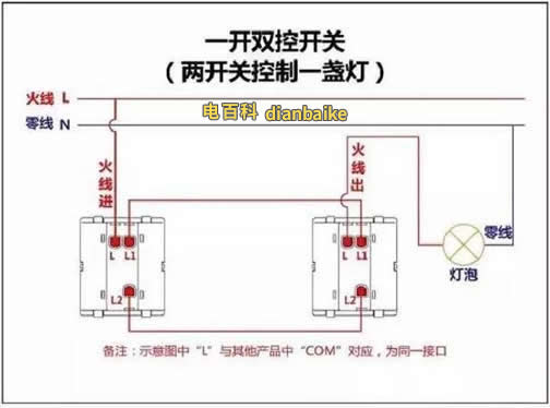 兩線電源開關接線